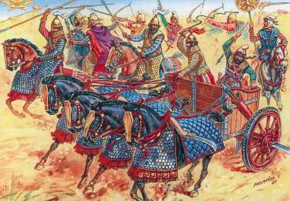 Persian chariot and cavalry IV B. C.